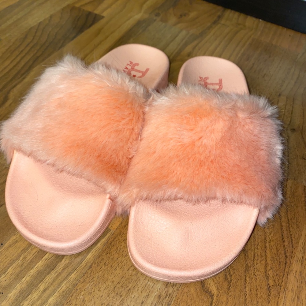 Pink Fuzzy Slides - image 2